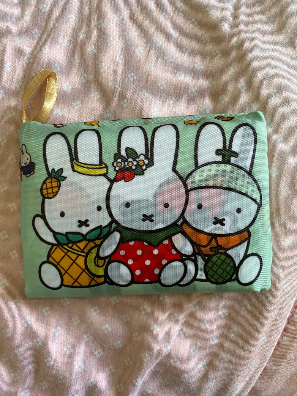 NWOT Mint Green Bunny-Print Shopping Tote bag💚🖤